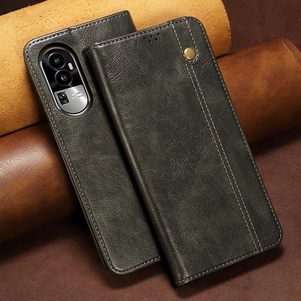

Reno12 F 12F 13 12 11 10 Pro 5G Роскошный чехол для OPPO Reno 12 FS Магнитный кожаный флип-книжка Reno 11F 11A 12F Чехол-кошелек