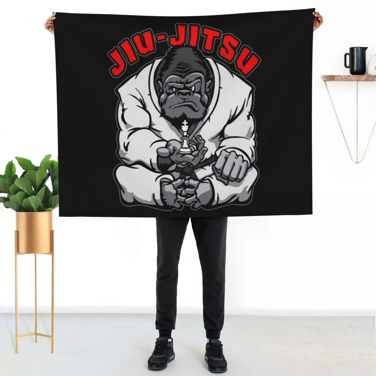Brazilian Jiu Jitsu MMA BJJ Gorilla Grappling Chess King Throw Blanket funny gift Sleeping Bag Cute Blankets