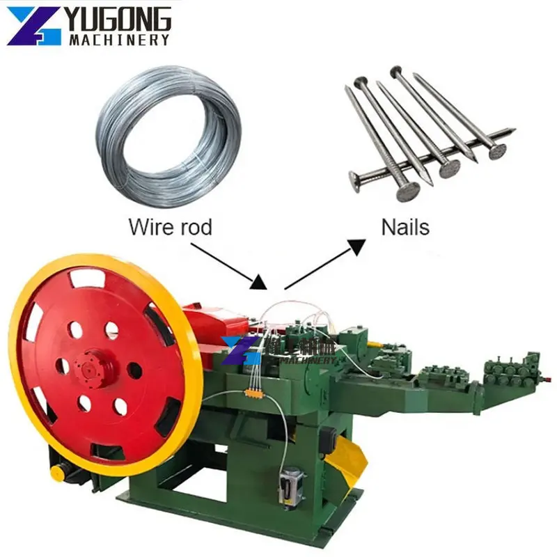 Automatic Wire Nail Making Machine Low Noise High Speed Roofing Wood Concrete Nails Production Line Machinery