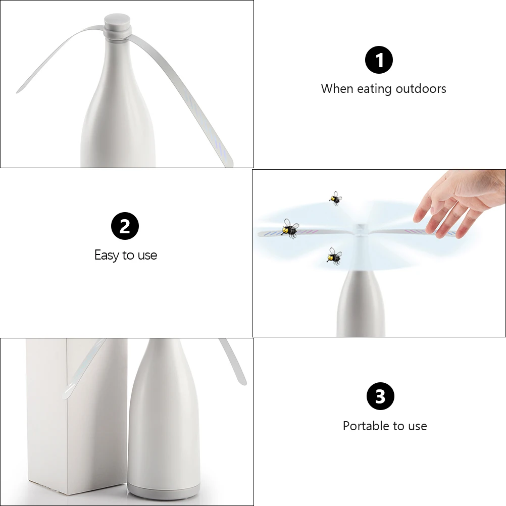 

Plastic Fly Repellent Fan Automatic Mosquito Protector Lightweight Odorless Outdoor Portable Sunbathe Cards Pool Deck Food