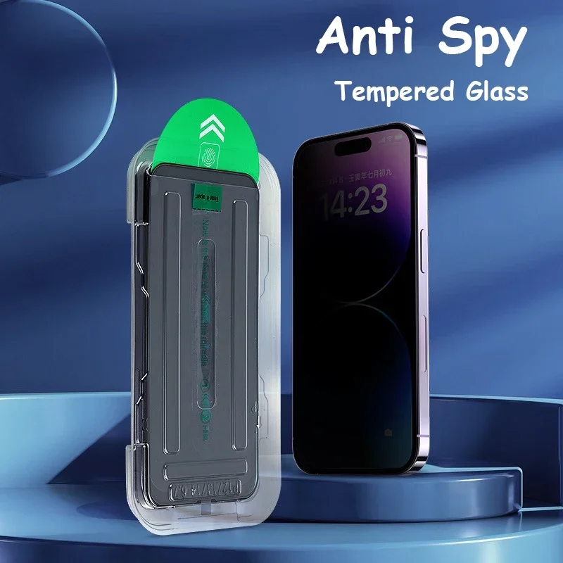 

For iPhone 16 15 14 Plus 13 12 11 Pro XS Max X XR Anti Spy Tempered Glass Screen Protector Privacy Glass With Install Kit L01