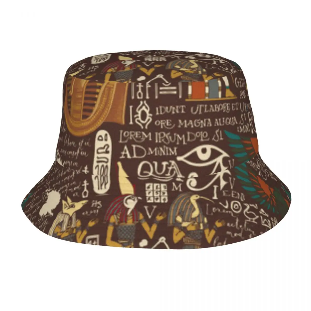 

Ancient Egypt Theme Bucket Hat Bob Fisherman Cap Outdoor Travel Sun Visor Fashion Panama