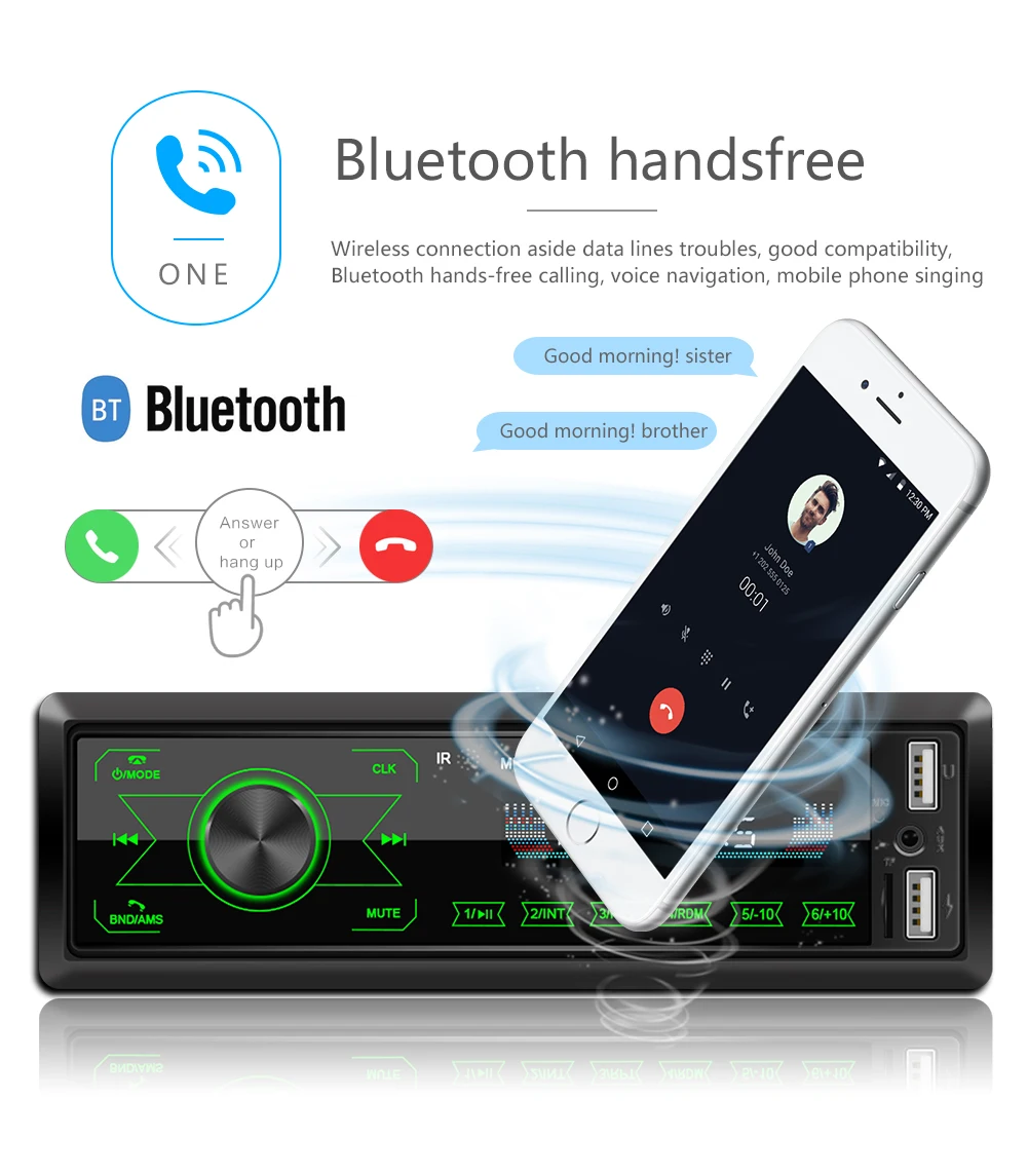 Rimoody 1 DIN In-Dash شاشة تعمل باللمس سيارة مشغل Mp3 12 فولت راديو ستيريو بلوتوث FM USB SD AUX-IN 12 فولت Autoradio مع جهاز التحكم عن بعد