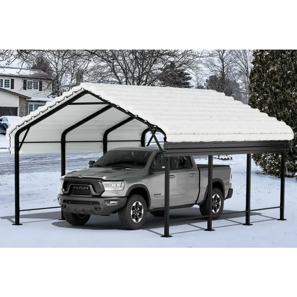 

12 x 20 ft Metal Carport, Heavy Duty Carport Canopy with Galvanized Steel Roof, Outdoor Car Tent Metal Garage Shelter for Car