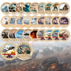 Collection of War Commemorative Coins World War Challenge Coin Set Gift for Men Military Souvenir Collectible Gift for Veteran