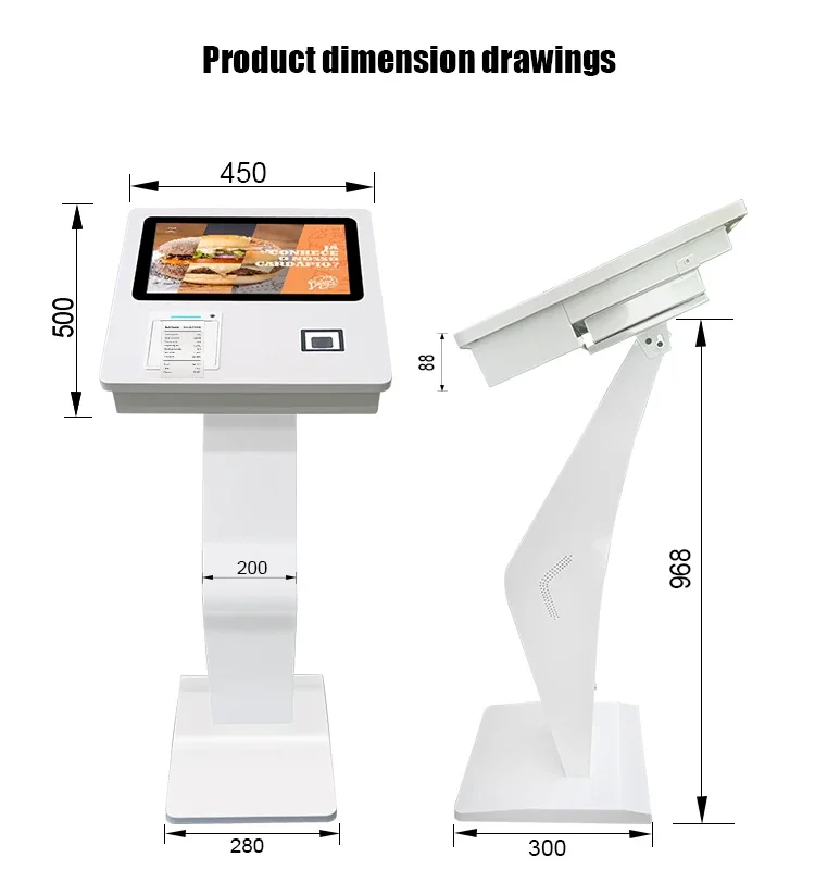 Restaurant Shopping Mall  Android Win 10 PC AIO Printer Credit Card Touch Screen Automatic Payment Machine