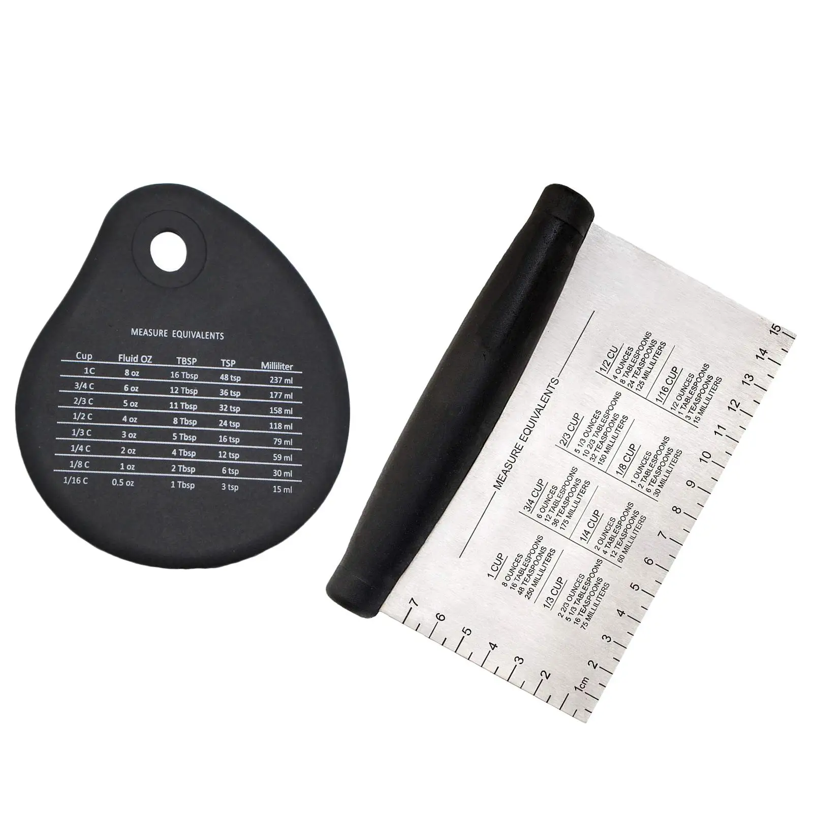 Dough Scraper Bench Chopper Stainless Steel Pizza Cutter with Silicone Bowl Scraper for Baking Pastry Dividing Slicing Kitchen