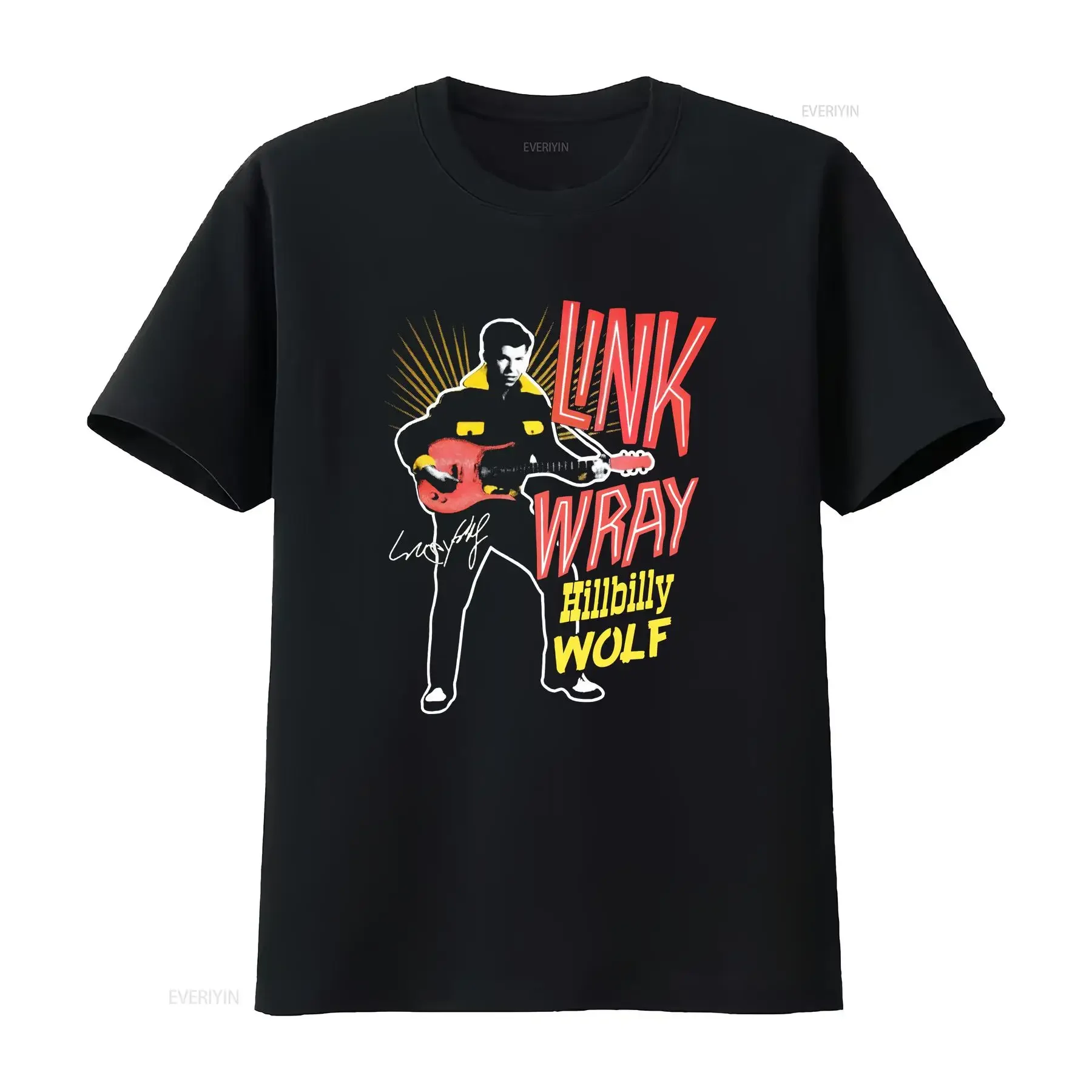 Link Wray Hillbilly Wolf T Shirt  Black Mens S 5XL JU287 vintage Washed Comfortable Versatile Unisex designer clothes Casual