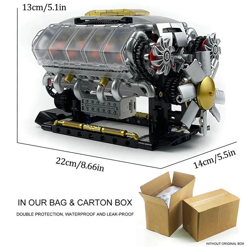 MOC 3053 Technische V8 Automobil Mechanische Motor Baustein Motor Drive Ziegel Montage 3D Spielzeug Weihnachten Geschenk Für Junge Kinder