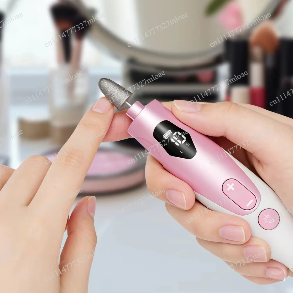 New popular creative wireless manicure pen drill with charging base, suitable for home salon use, with 10 replacement heads,