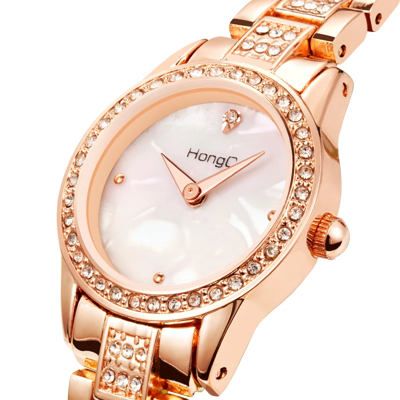 New women's watch fashion diamond-studded small watch ladies watch mother-of-pearl waterproof steel strap bracelet women's watch