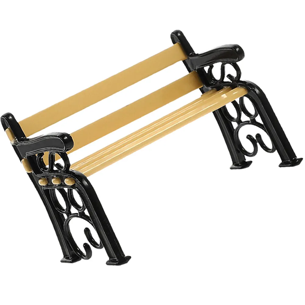 

Миниатюрная скамейка, аксессуары для миниатюрного домика, деревянная и металлическая мебель, украшение для спальни и гостиной, креативный подарок, миниатюра