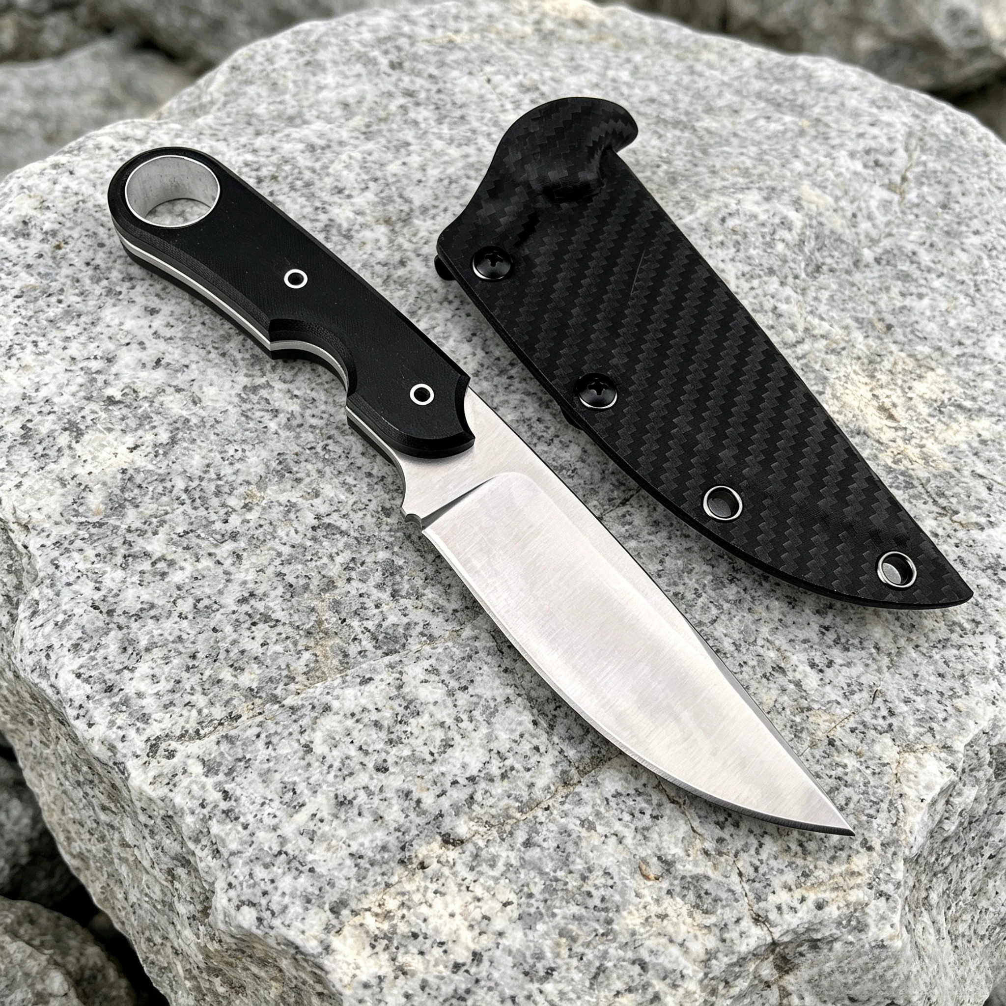 Basic 1 D2 Steel Fixed-Blade Knife G10 Handle – Multi-Purpose Tool for Camping Fishing Travel and Trail Use EDC Tool