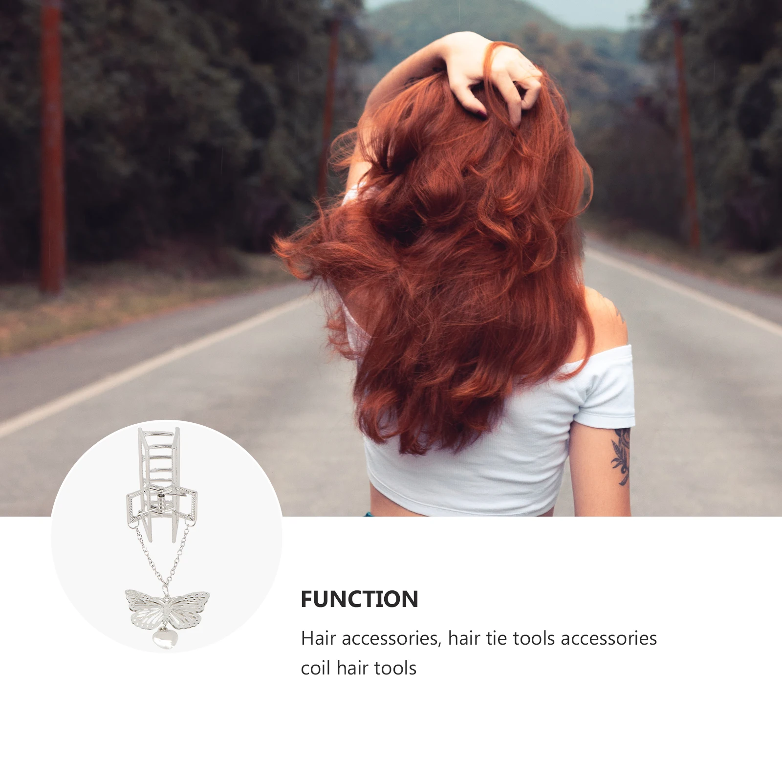 

Rectangular Chain Hair Clip Woman Headdress Metal Hollow Grip Claw Durable Comfortable Wedding Party Hair Accessory Stylish