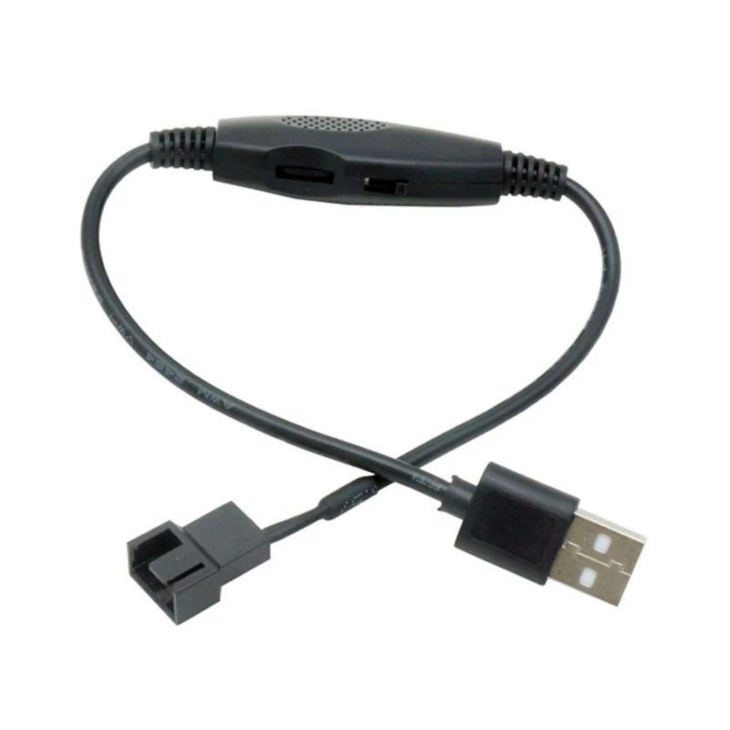 2026 USB To 4Pin PWM 5V To 12V Line USB Sleeved PC Fan Power Adapter Connector Converters Cable With Adjust Switches