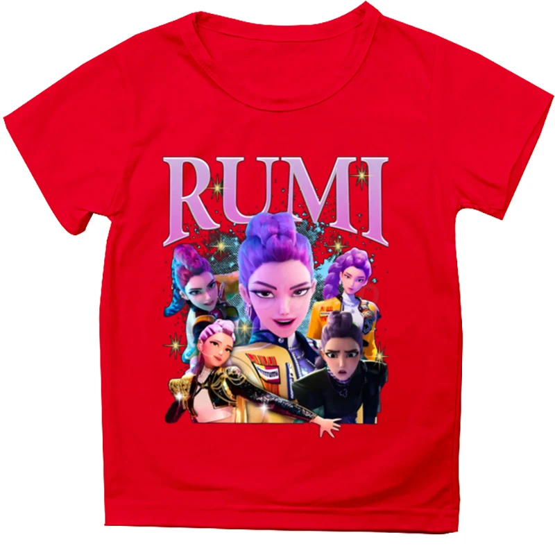 KPop Demon Hunters T-shirt per bambini T-shirt estiva a maniche corte Abbigliamento per bambini Streetwear Nuove film Stampa T-shirt per ragazze