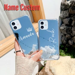 Custom DIY Name Makeup Mirror TPU Phone Case For iphone 13 11 12 Pro MAX SE 2020 7 8 Plus X XS XR Max Case Luxury Shell Cover