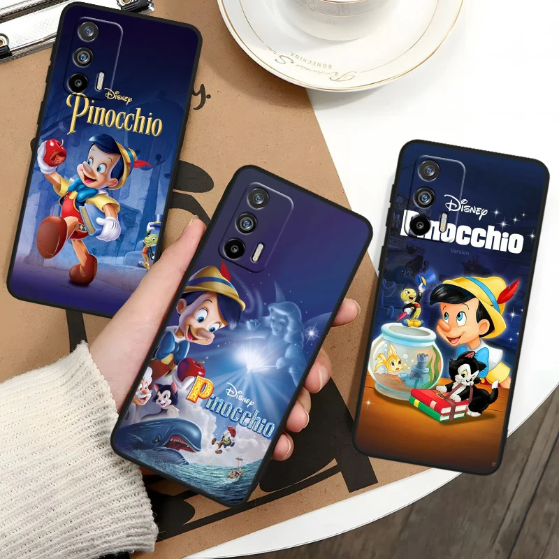 Disney Pinocchio Cute For OPPO Realme GT3 2 C55 C33 C35 C30S C31 X3 X2 Q5i Q3S C21Y Pro Black Silicone Phone Case