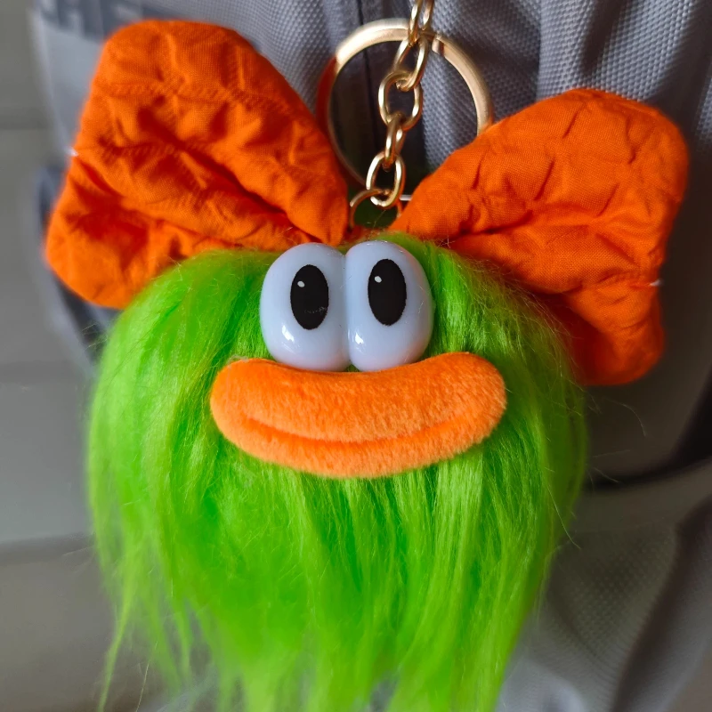 Neue Heiße Verkauf Nette Bogen Puppe Schlüsselbund Cartoon Lustige Plüsch Rucksack Anhänger Lustige Hässliche Nette Große Mund Roman Trendy Puppe Hängen