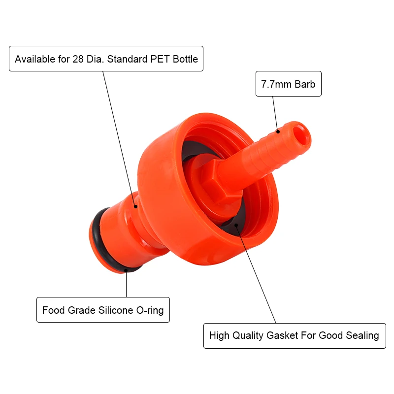 Plastic Carbonation Cap 3 Way Tee Kit Connector PET Bottle Gas Liquid Ball Lock Dispenser Home Brew Carbonate Beer Soda Water