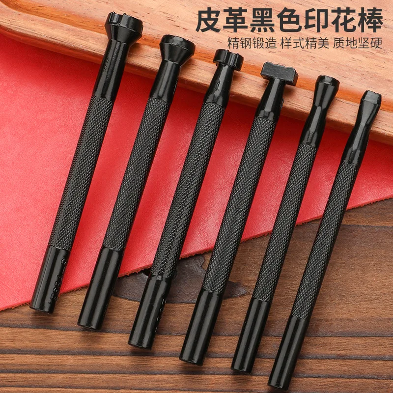 

6pcs Black Leather Diamond Stitching Chisel Set, DIY Leathercraft Punch Tool for Saddle Stitch, Taiwan Made