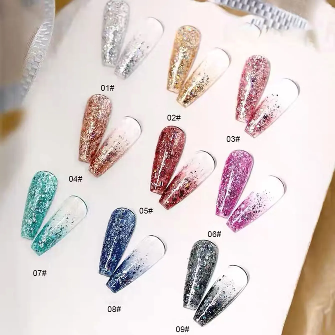 MN 2026 New Super Flash Cube Glitter Series Gel Nail Polish, Skin Brightening Sparkle Sequins Powder Professional UV Nail Gel - view 4