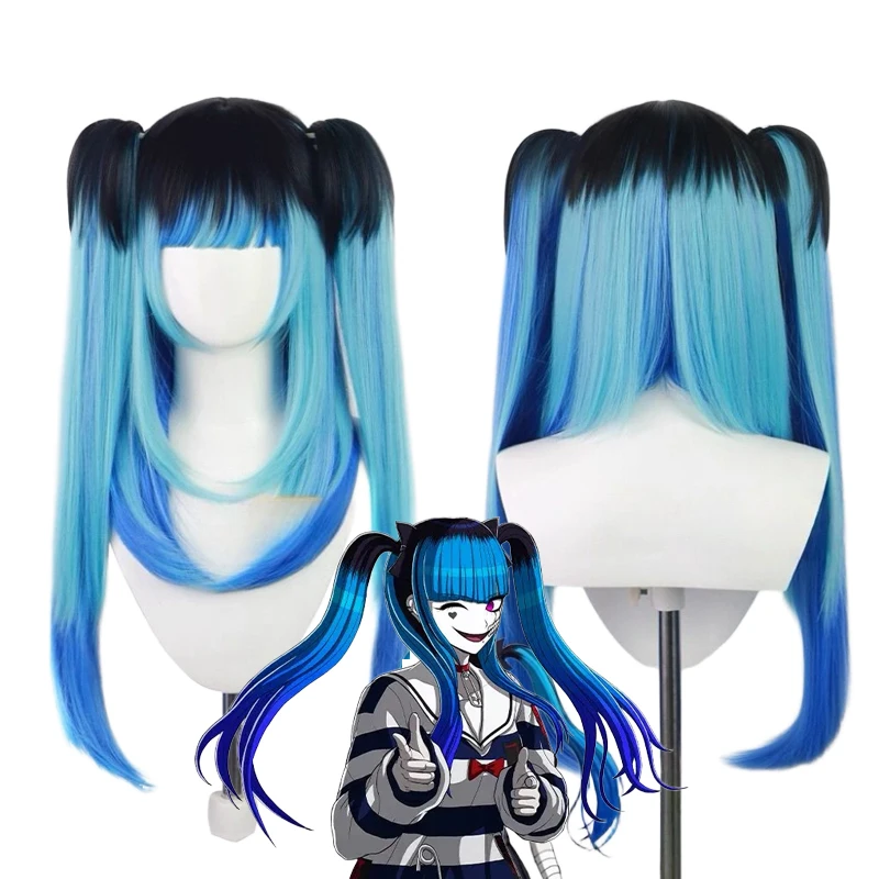 

Anime The Hundred Line Last Defense Academy Amemiya Darumi Cosplay Wig Blue Long Hair Heat Resistant Synthetic Wigs Halloween