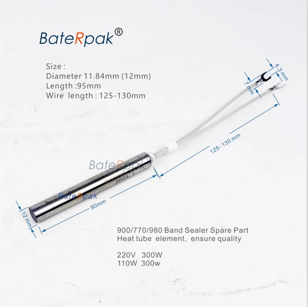 Fonte di calore del tubo di riscaldamento/elemento di calore, 900 V/110V 220 W tubo del radiatore del sigillatore della banda di BateRpak 300, FR-770 macchina continua di sigillamento