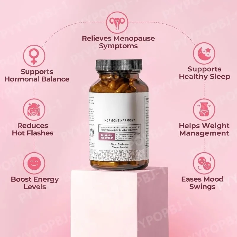 Hormone Harmony Capsules with Natural Herbal Supplement Wellness Support for Women Relief Menopause Hormonal Balance 72 Count