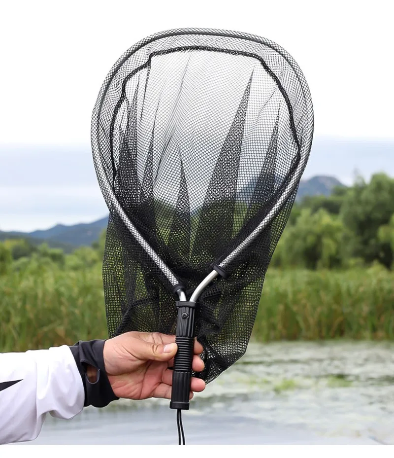 

Short and easy to carry 50cm long aluminum alloy mini hand written mesh fast dry mesh pocket