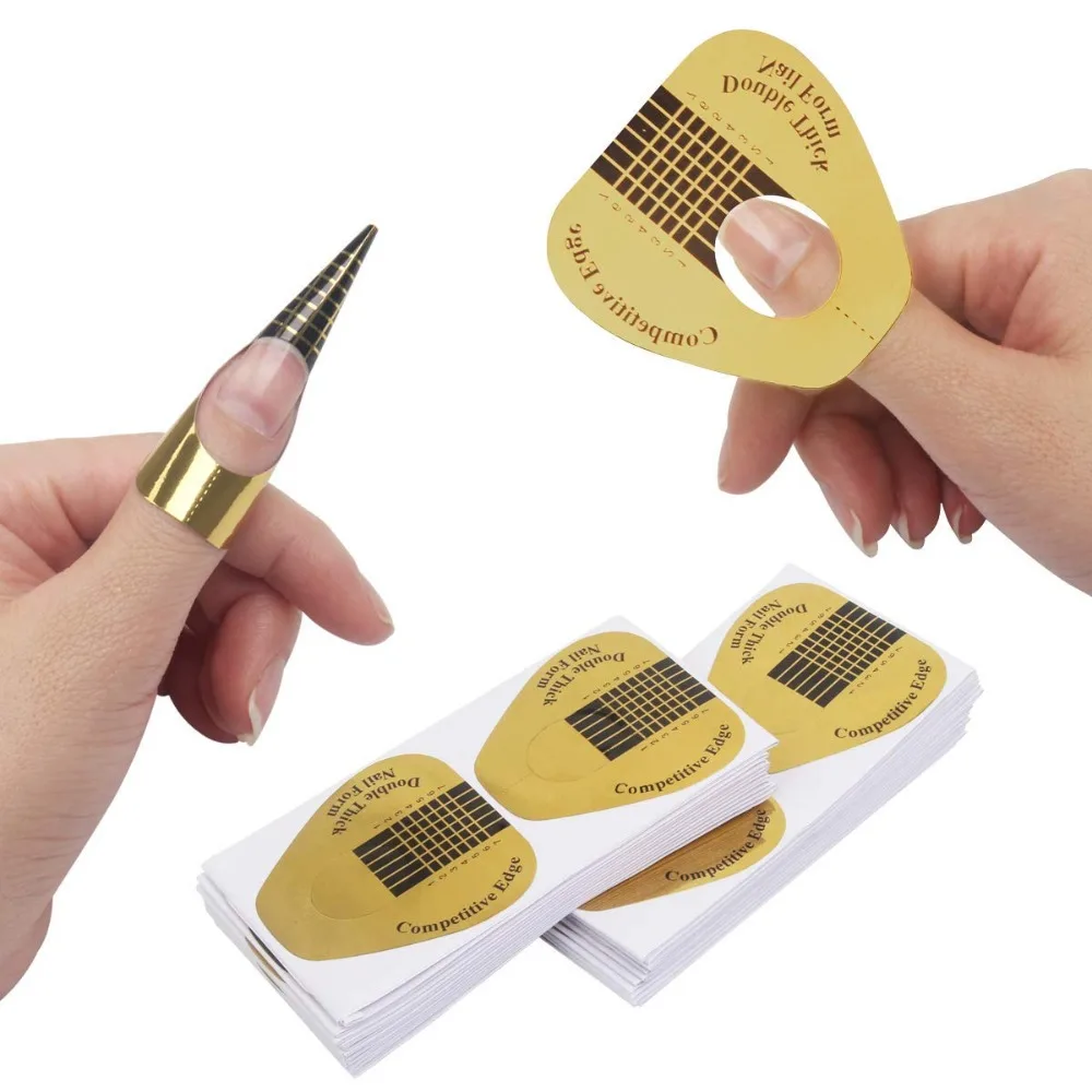 200 Pieces Self-adhesive Nail Extension Forms for Builder Gel Application DIY Home Professional Nail Art Manicure Supplies