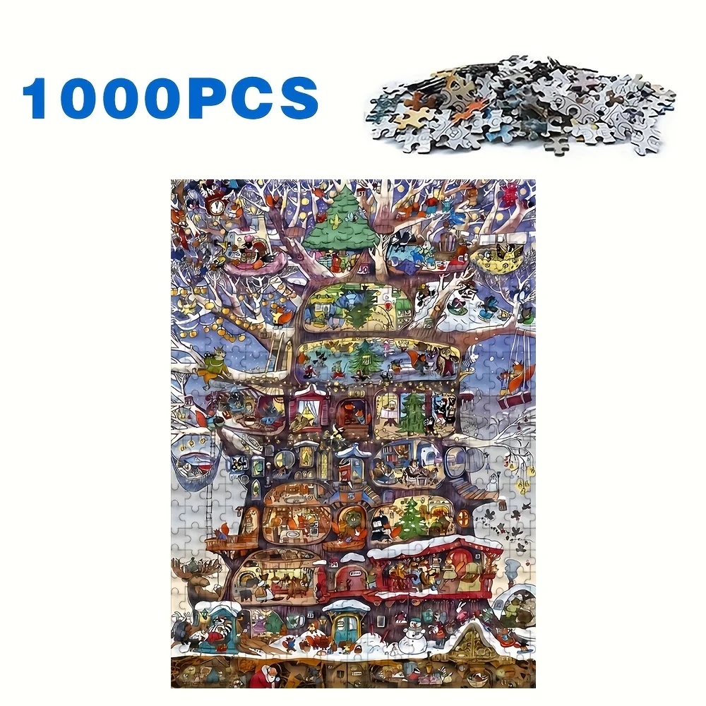 500/1000pcs Adult Puzzle, High-Quality Relaxing Family Game, Perfect for Birthdays, Christmas, Halloween, and Gifts, Best Choi