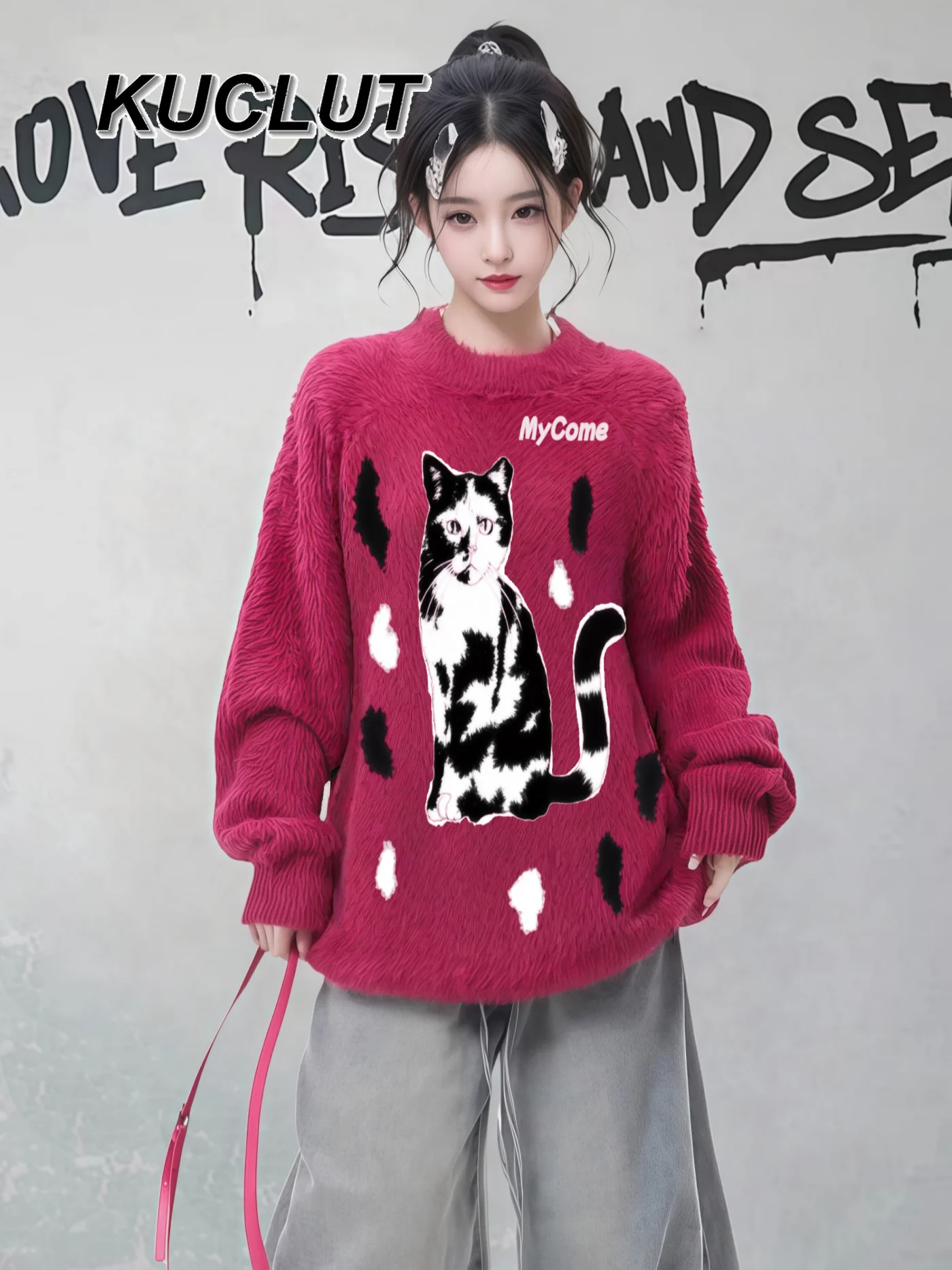 

Pullover Sweaters for Women Fashion New Autumn and Winter High-End Loose Knitted Shirt Casual Loose Crew Neck Sweater Top