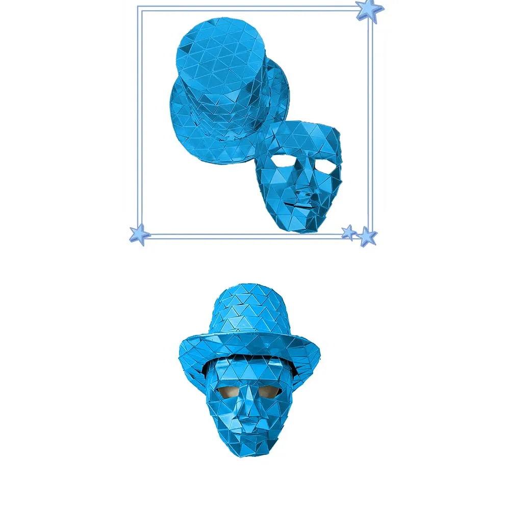 

Hot Sale! Reflective Mirror Hat Mask Full Spectrum Glow Helmet for Halloween Rave DJ Party Festival Costume Eyewear