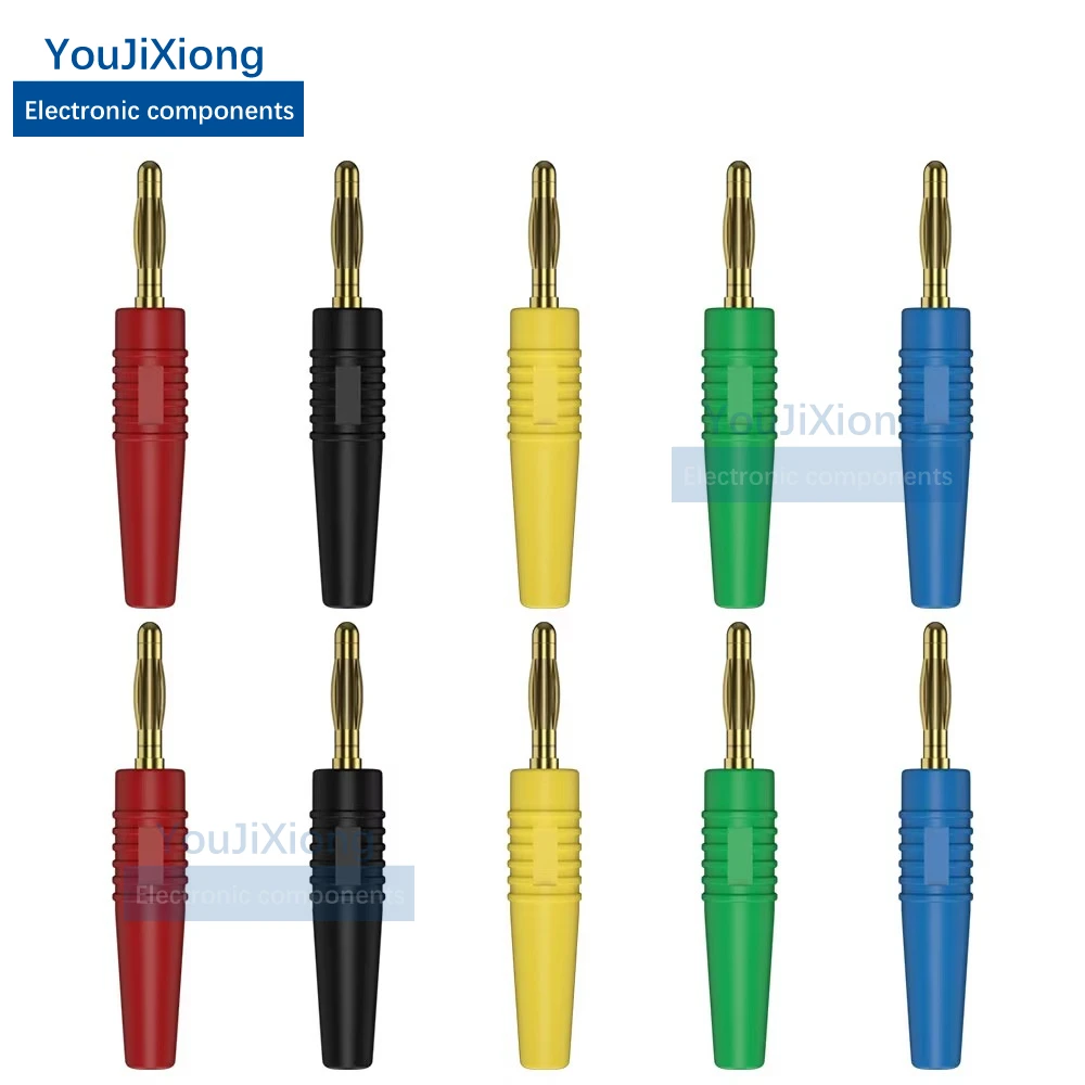 

10PCS 2Mm Lantern-shaped Gold-plated Banana Plug Can Be Welded, Pure Copper Self-welding Head Wiring Lantern Male