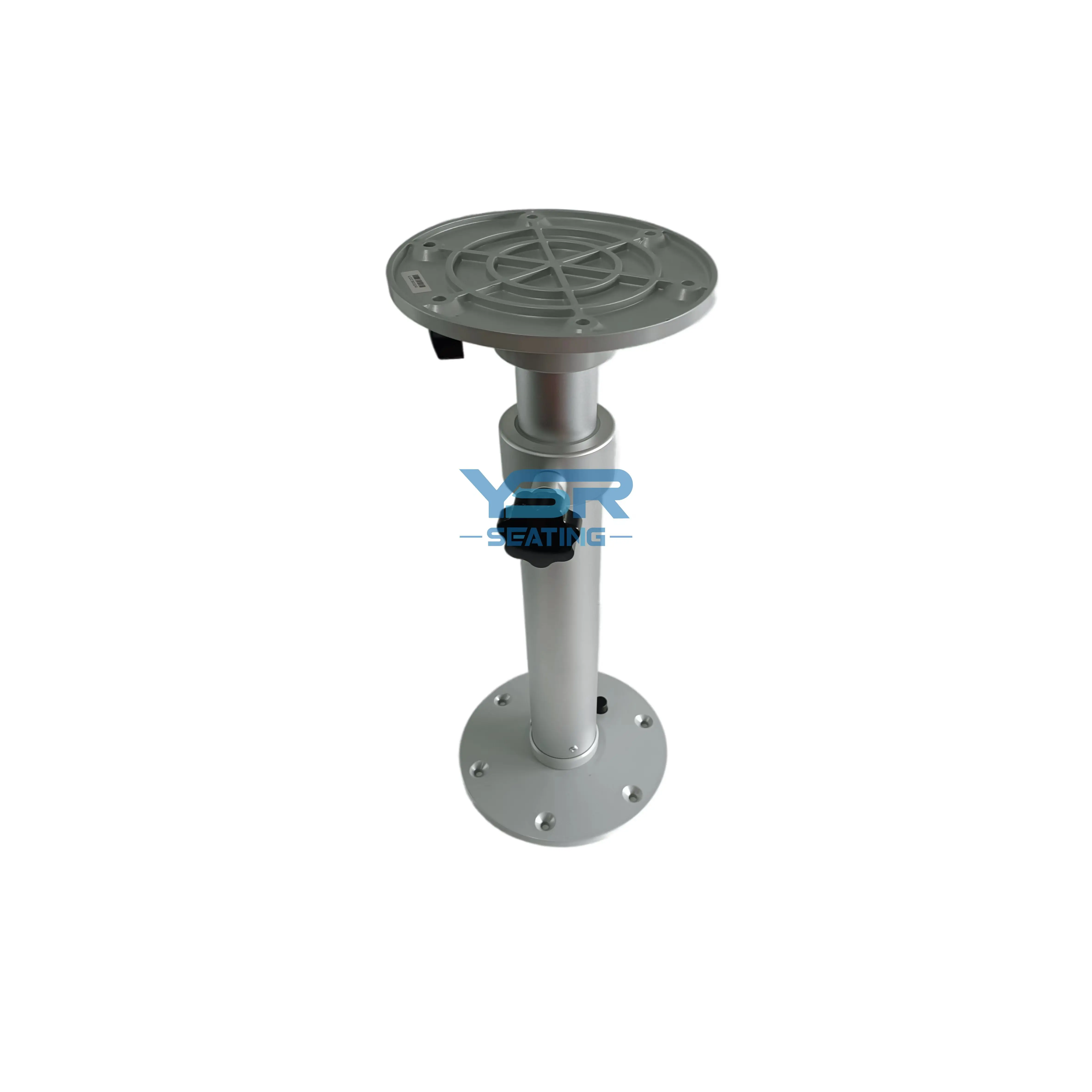 YSR Frost Grinding Aluminum Telescopic Height Adjustable Seat Parts Caravan Dining Table Leg Swivel 360 Degree RV Pedestal Base