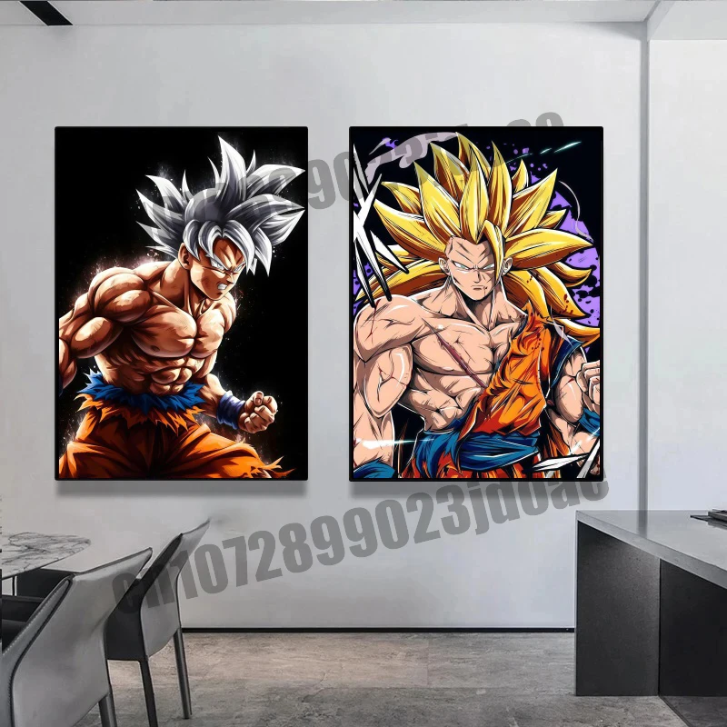 

Classic Anime Dragon Ball Goku Vegeta Frameless Poster Canvas Painting Party Gift Living Room Art Deco Christmas Children's Gift