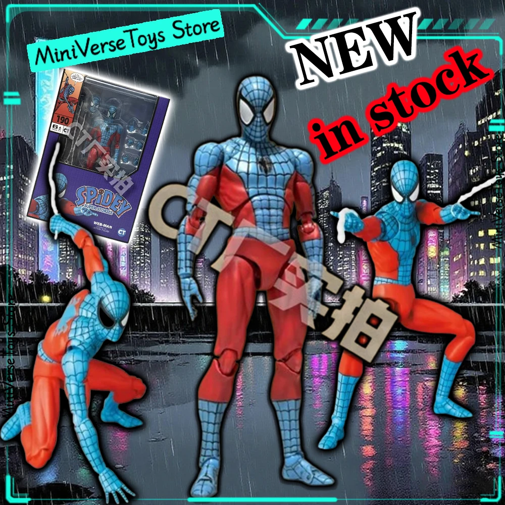

In Stock Spider Man Figure New Ct Toys Mafex 190 Web Man Spider-Man Miles Morales Anime Action Figure for Model Collection Toys