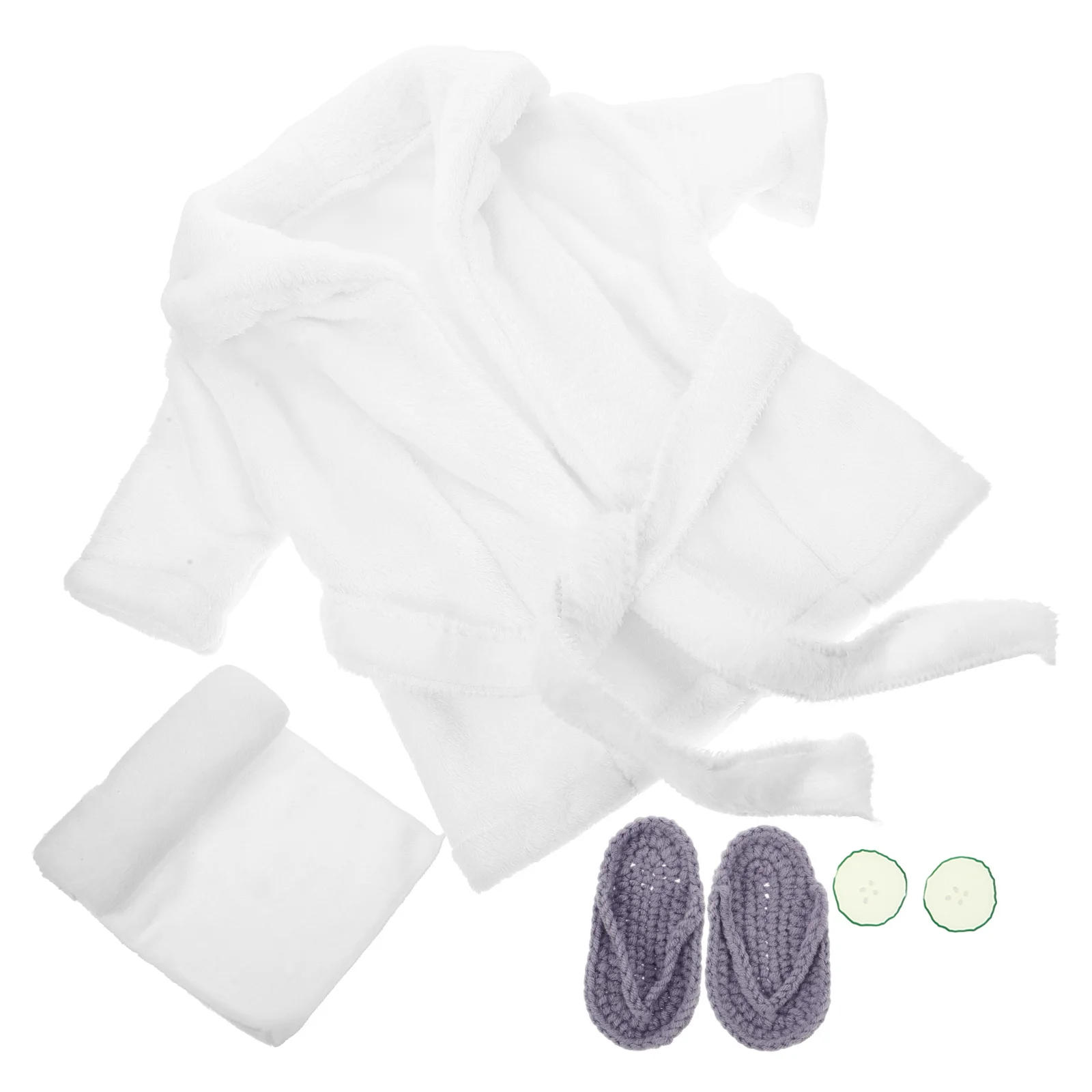 مجموعة واحدة من رداء التصوير الفوتوغرافي لحديثي الولادة، منشفة استحمام من الصوف المرجاني المرن لمهرجان حفلات أعياد الميلاد للفتيات الصغيرات