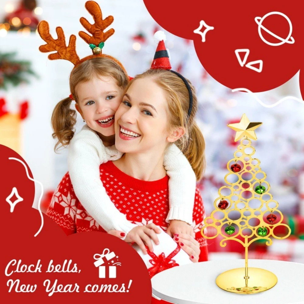 Home Office Party Decoration Wrought Iron Christmas Tree Metal Bell Christmas Tree Decoration Ornaments Decoration Crafts