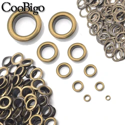 100set occhielli in metallo occhielli per riparazione in pelle anelli per occhi rotondi per borsa per scarpe abbigliamento accessorio per cintura in pelle color bronzo