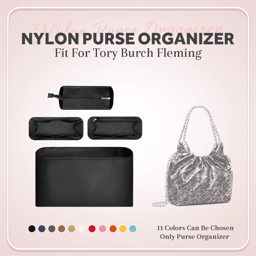 

Nylon Purse Organizer Insert, Lightweight Inside Storage Bag Fit for Tory Burch Fleming Makeup Inner Liner Organizer Bag In Bag