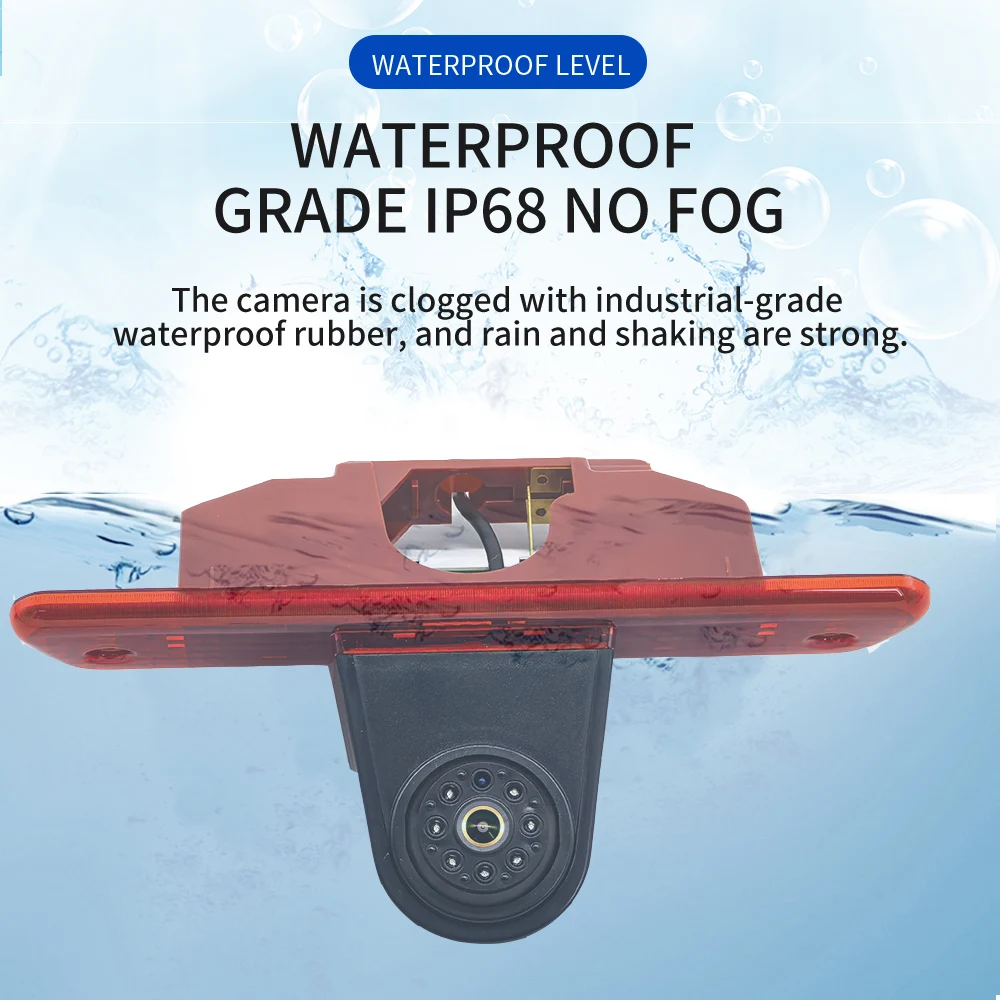 High Mount Brake Light Backup Camera AHD 1080P 940nm IR Night Vision IP68 Waterproof Reverse Parking Camera For Peugeot Expert C