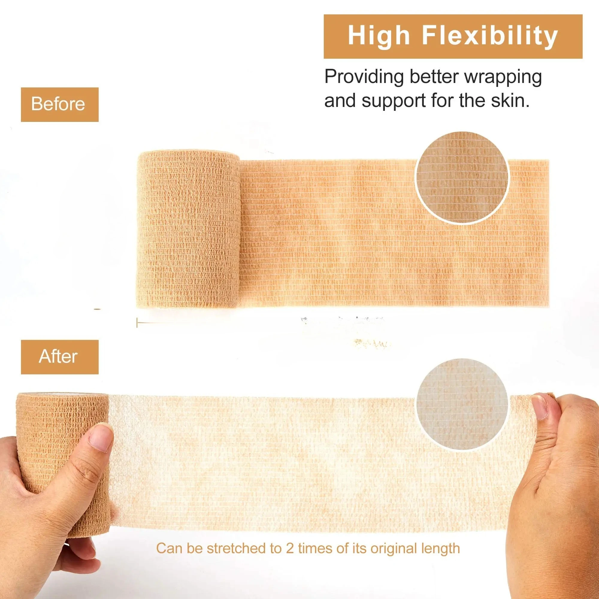 10 Rolls Medical Adhesive Bandage Elastic SportsFinger Tape Beige Tape For Wrist Ankle Adhesive First Aid  Self  Wrap Breathable