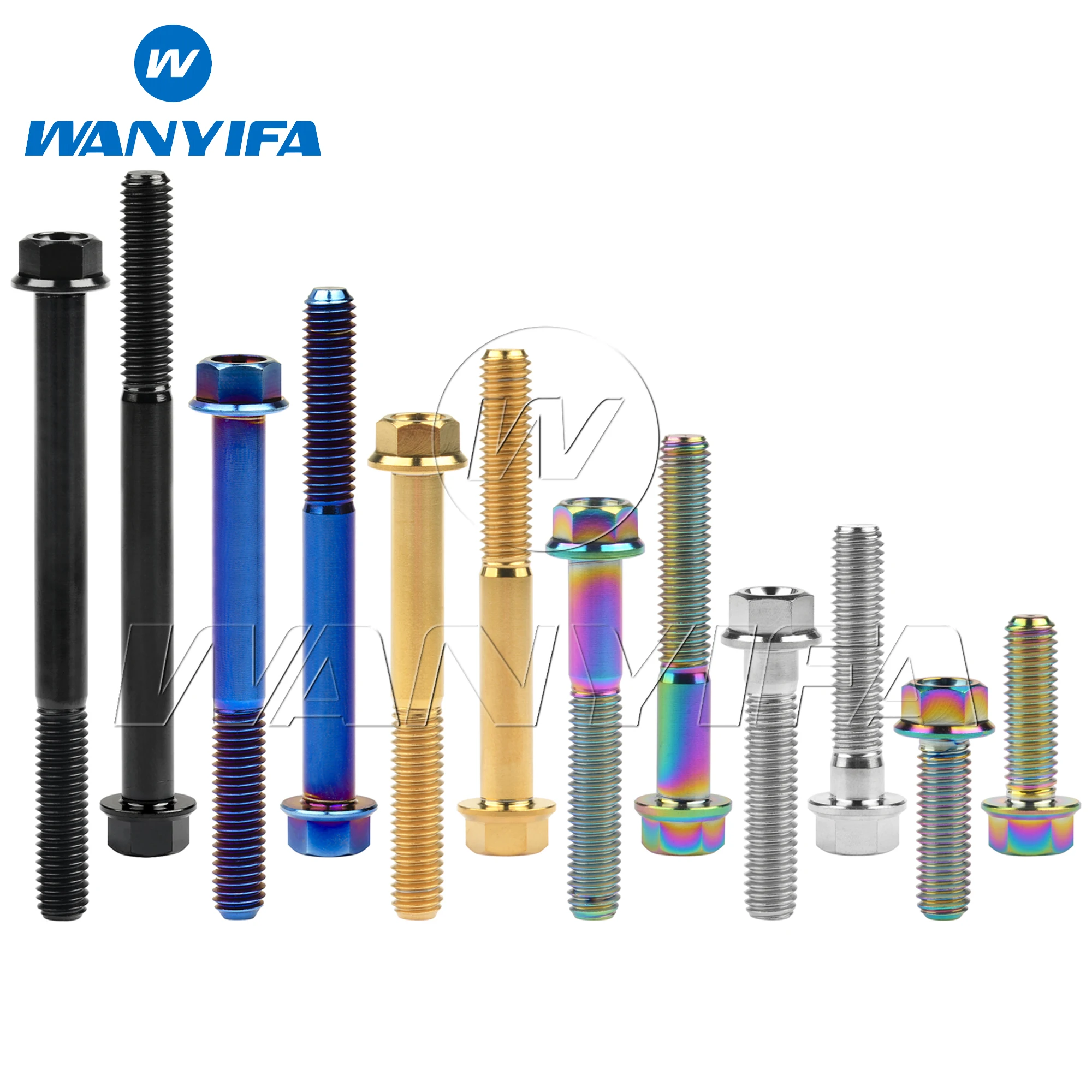 Wanyifa Titanium Bolt M6x10 15 20 25 30 35 40 45 50 55 60 65 70 75 80 90 100mm Small Flange Hex Head Screw for Bike Motorcycle