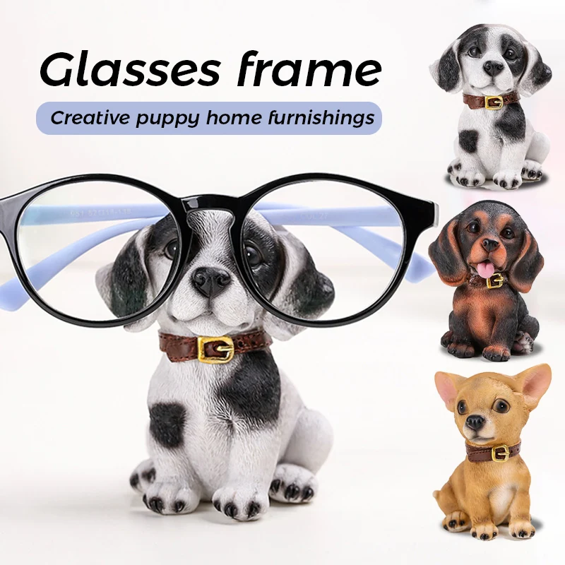 

Creative Dog Model Sunglass Display Racks Resin Puppy Shape Eyeglasses Show Stand Jewelry Holder Home Decoration Crafts