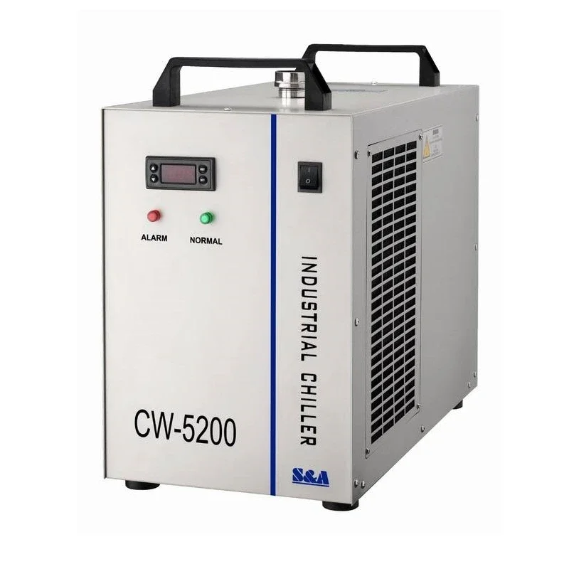 CW3000 อุตสาหกรรม Chiller CW5200 สําหรับ CO2 เลเซอร์แกะสลักเครื่อง Cooling 60W 80W 100W 130W หลอดเลเซอร์