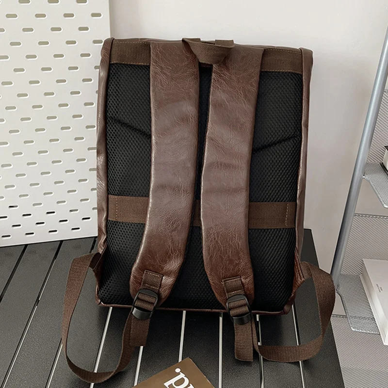 Trend iger Leder Herren rucksack koreanischen Stil Reise rucksack hochwertige männliche Laptop tasche Mode Schüler Schult aschen