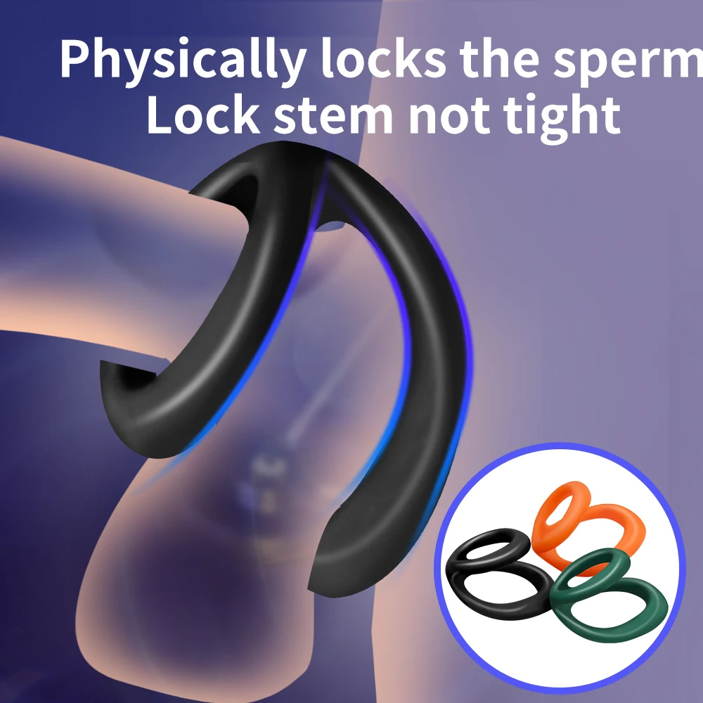 Silicone Semen Lock Ring Male Penis Ring Reusable Delay Ejaculation Lasting Scrotum Lock Ring Sex Toys for Men Adult Products