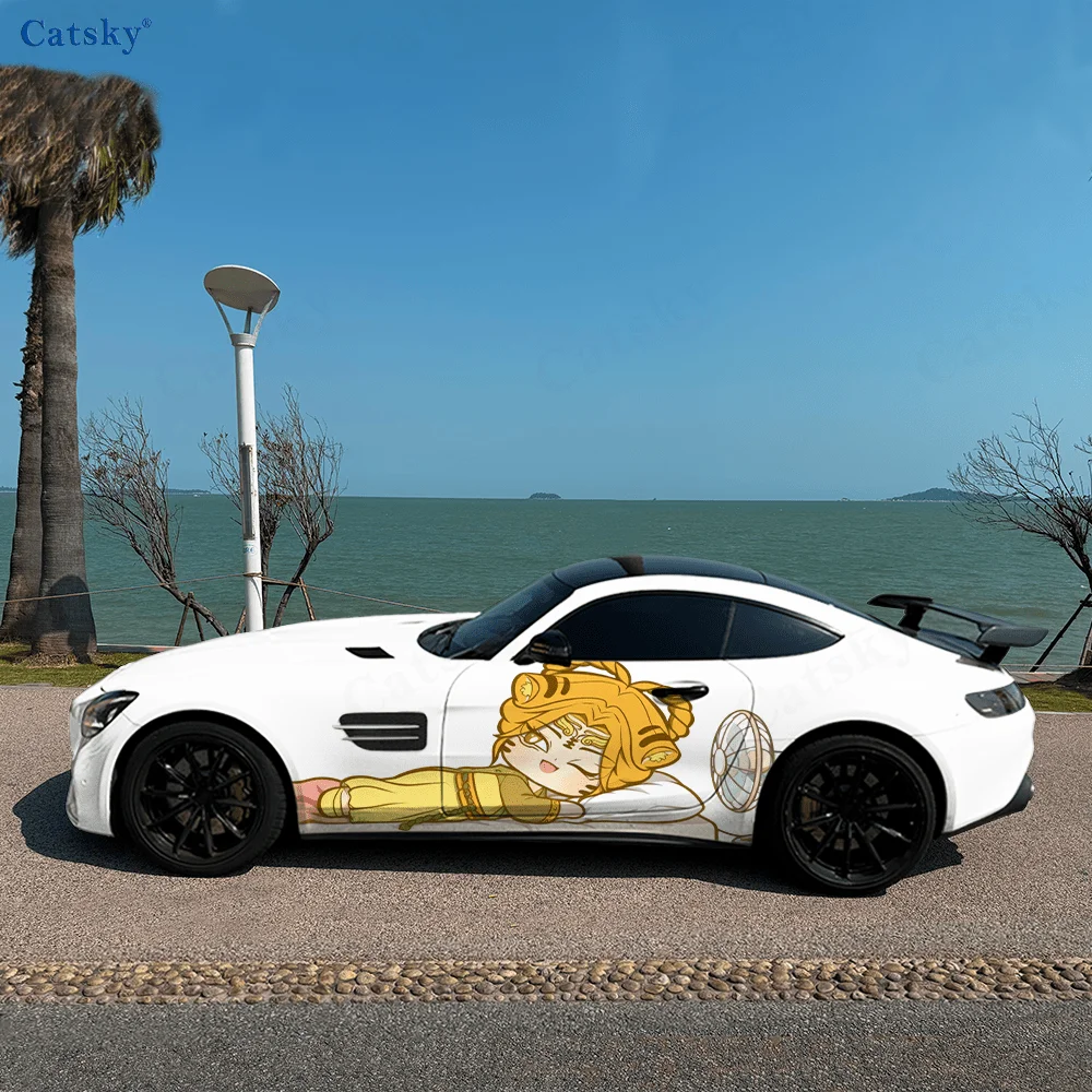 

Tiger Girl Fan Sleeping Car Vinyl Wraps Decal Self-adhesive PVC Sticker Suitable for Trucks SUV Decoration Auto Accessories Gift